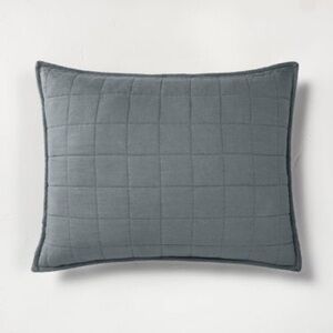 Casaluna Heavyweight Linen Blend Quilt Pillow Sham Standard Dark Gray
